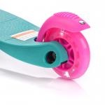 Scooter METEOR TUCAN with LED wheels /pink - turquoise/