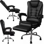 Fotel biurowy MALATEC z podnóżkiem ekoskóra /czarny/