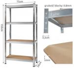 Storage shelf 150x75x30cm /4 szhelfs/