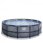 Swimming pool round EXIT 450 x 122 cm/ grey stone/