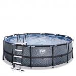 Swimming pool round EXIT 450 x 122 cm/ grey stone/