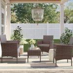Garder furniture set -table,sofa, two armchairs /brown/