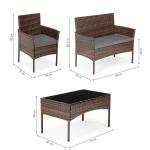 Garder furniture set -table,sofa, two armchairs /brown/