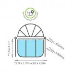Dome for rectangular frame swimming pool EXIT 300 cm x 200 cm