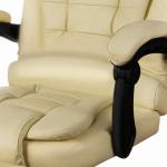 Office chair MALATEC with a footrest eco leather /creamy/