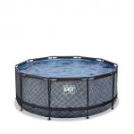 Swimming pool round EXIT 360 cm x 122 cm/ grey stone/