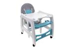 High chair for feeding child 5 in 1 / grey-blue/