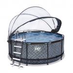 Swimming pool round with dome EXIT PREMIUM 360 x 122 cm / grey s