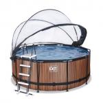 Swimming pool round with dome EXIT PREMIUM  360 x 122 cm / timbe