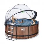 Swimming pool round with dome EXIT PREMIUM  360 x 122 cm / timbe