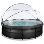 Swimming pool round with dome EXIT PREMIUM 450 x 122 cm /black l