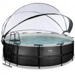 Swimming pool round with dome EXIT PREMIUM 488 x 122 cm / black