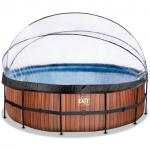Swimming pool round with dome EXIT PREMIUM 488 x 122 cm / timber