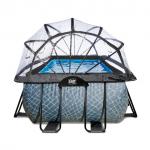 Swimming pool  with dome EXIT PREMIUM 400 x 200 x122 cm /grey st
