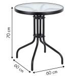 Glass garden table round 60 cm