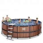 Swimming pool round EXIT  450 cm x 122 cm/ timber style/