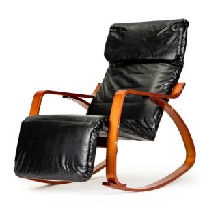 Rocking armchair GOODHOME ecolether black