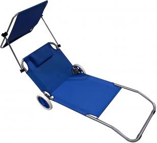 Sunbed with wheels /blue/