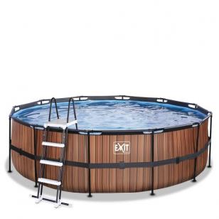 Swimming pool round EXIT  450 cm x 122 cm/ timber style/
