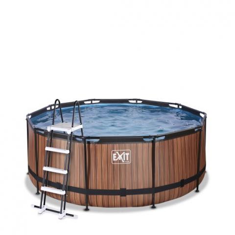 Swimming pool round EXIT PREMIUM 360 x 122 cm/ timber style/