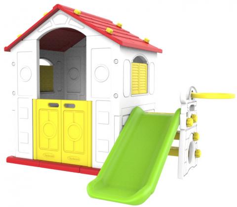 House with slide and basket 3in1