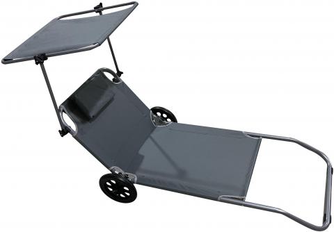 Sunbed with wheels /grey/