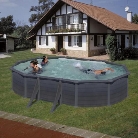 Swimming pool GRE GRANADA 610 cm x 375 x132 cm grafit