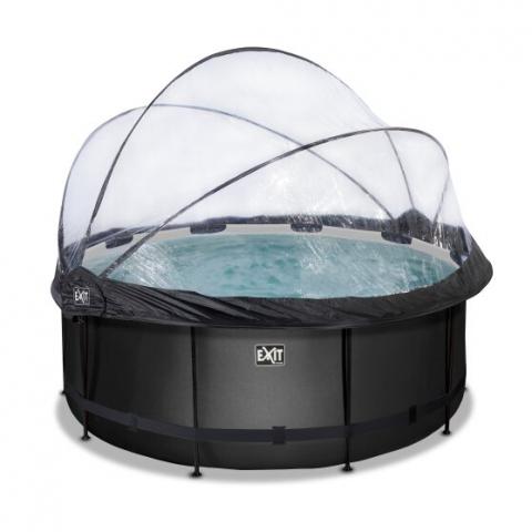 Swimming pool round with dome EXIT PREMIUM 360 x 122 cm / black