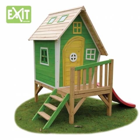 Wooden play house EXIT FANTASIA 300 / yellow-green/