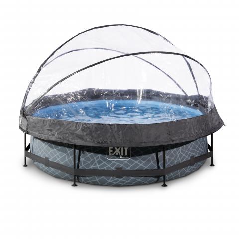 Swimming pool round with dome EXIT 300 x76 cm / black/