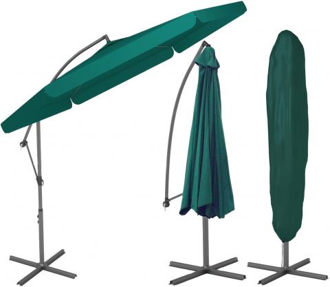 Parasol ogrodowy składany na wysięgniku /zielony/