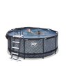 Swimming pool round with dome EXIT PREMIUM 360 x 122 cm / grey s